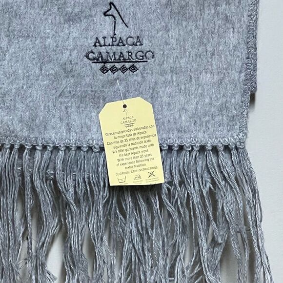 NWT Alpaca Camargo Authentic Peruvian Grey Scarf - Picture 2 of 4